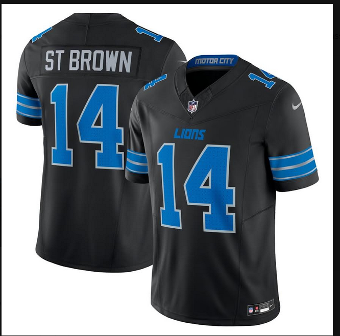 2026 Men Detroit Lions #14 St Brown black  Nike Limited NFL Jersey->detroit lions->NFL Jersey